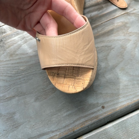 Coach Becka taupe ankle wrap kork wedge sandals | size 9.5 - Picture 7 of 13